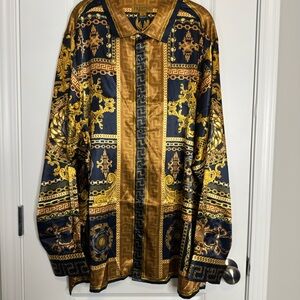 Men's Gold and Black Dress Shirt